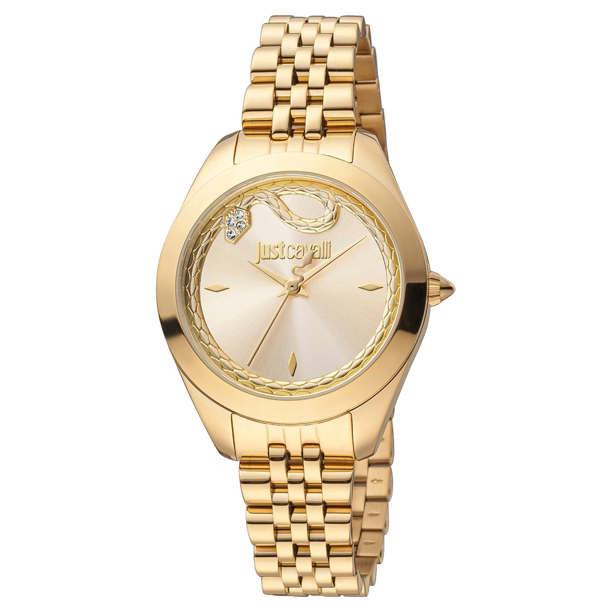 JUST CAVALLI Women's Watch with Gold Stainless Steel Case and Gold Stainless Steel Band