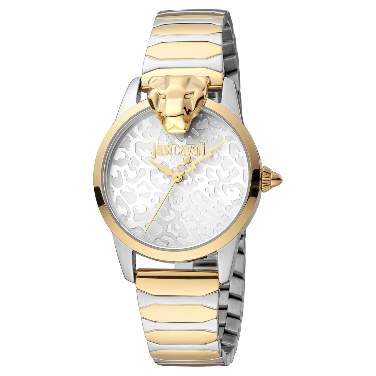 JUST CAVALLI Women's Watch with Silver & Gold Stainless Steel Case and Silver & Gold Stainless Steel Band