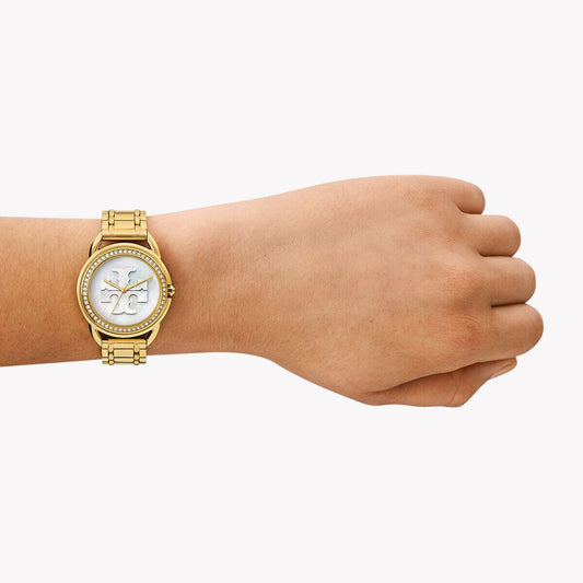 Tory Burch Women's Gold Watch, White Dial | Tbw7230