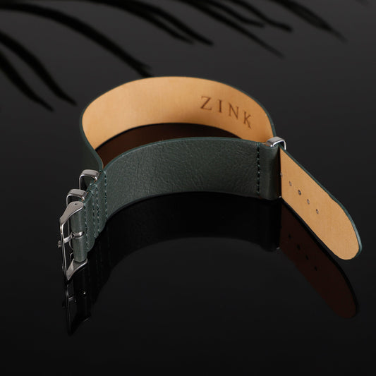 Zink Men's Leather Watch Band - Dark Green | Zlb001dgs