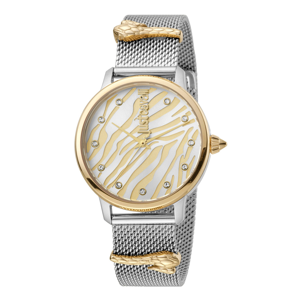 JUST CAVALLI Women's Watch with Silver Stainless Steel Case and Silver Stainless Steel Band