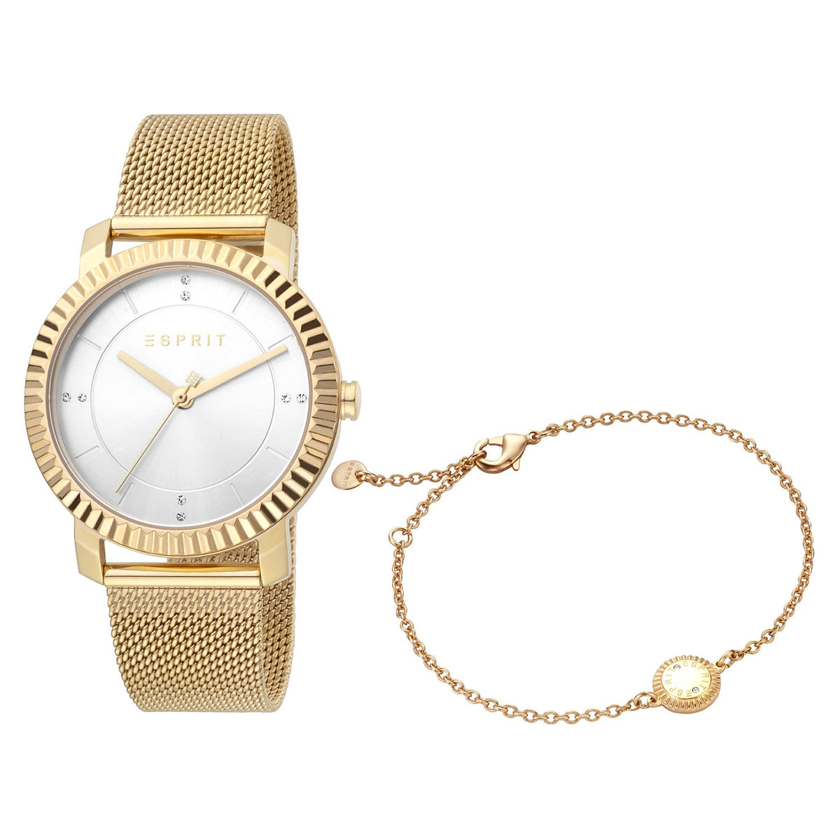ESPRIT Women's Watch with Gold Stainless Steel Case and Gold Stainless Steel Band