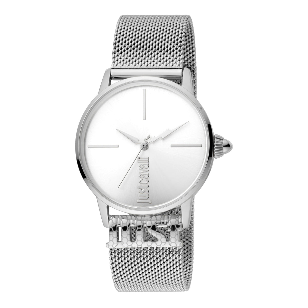 JUST CAVALLI Women's Watch with Silver Stainless Steel Case and Silver Stainless Steel Band