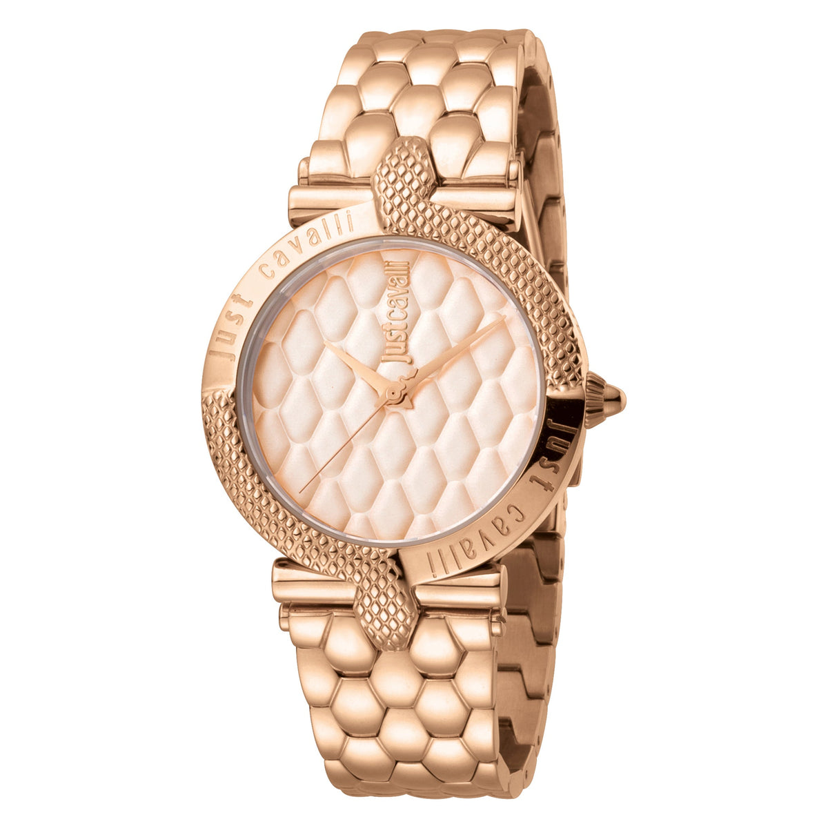JUST CAVALLI Women's Watch with Rose Gold Stainless Steel Case and Rose Gold Stainless Steel Band
