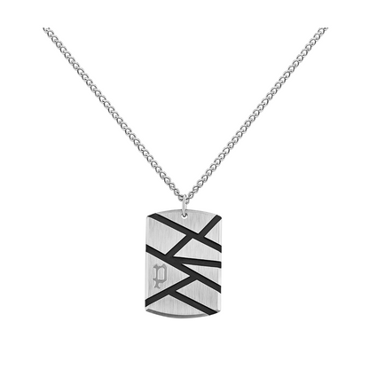 a necklace with a dog tag on it
