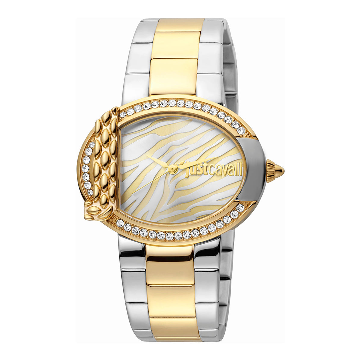 JUST CAVALLI Women's Watch with Silver Stainless Steel Case and Silver & Gold Stainless Steel Band