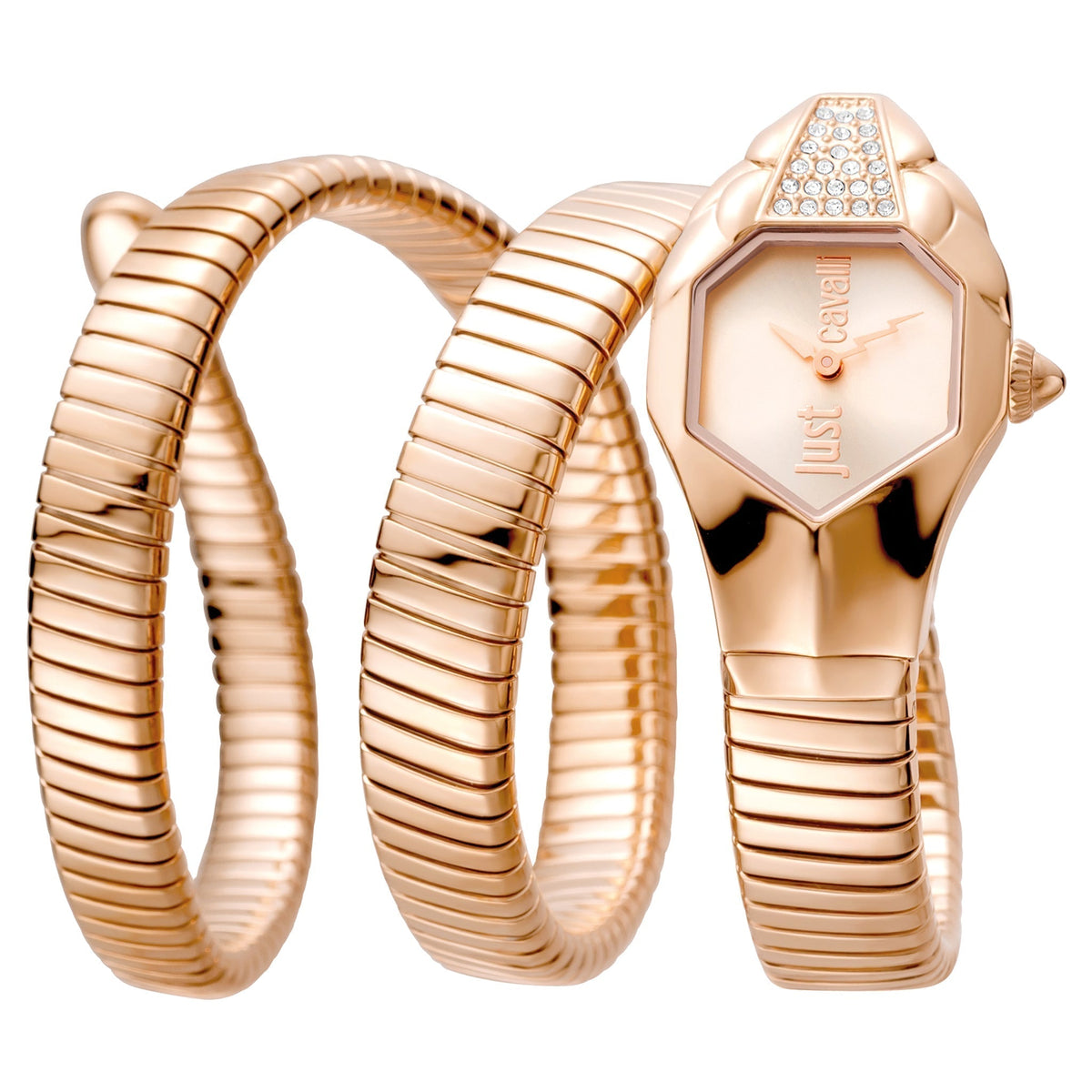 JUST CAVALLI Women's Watch with Rose Gold Stainless Steel Case and Rose Gold Stainless Steel Band