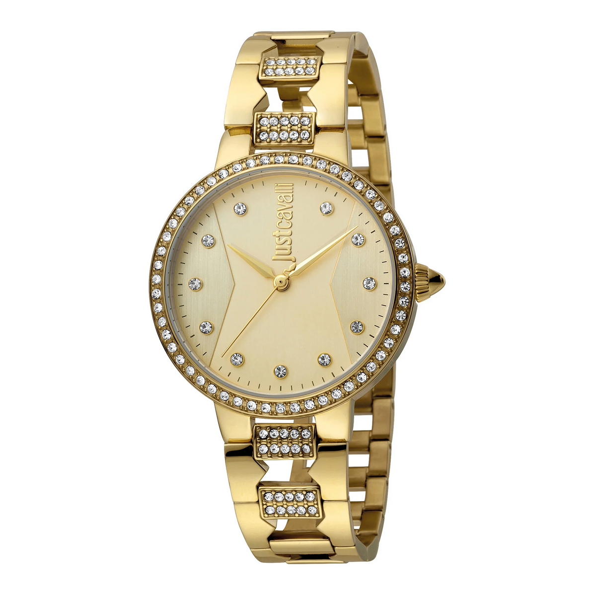 JUST CAVALLI Women's Watch with Gold Stainless Steel Case and Gold Stainless Steel Band