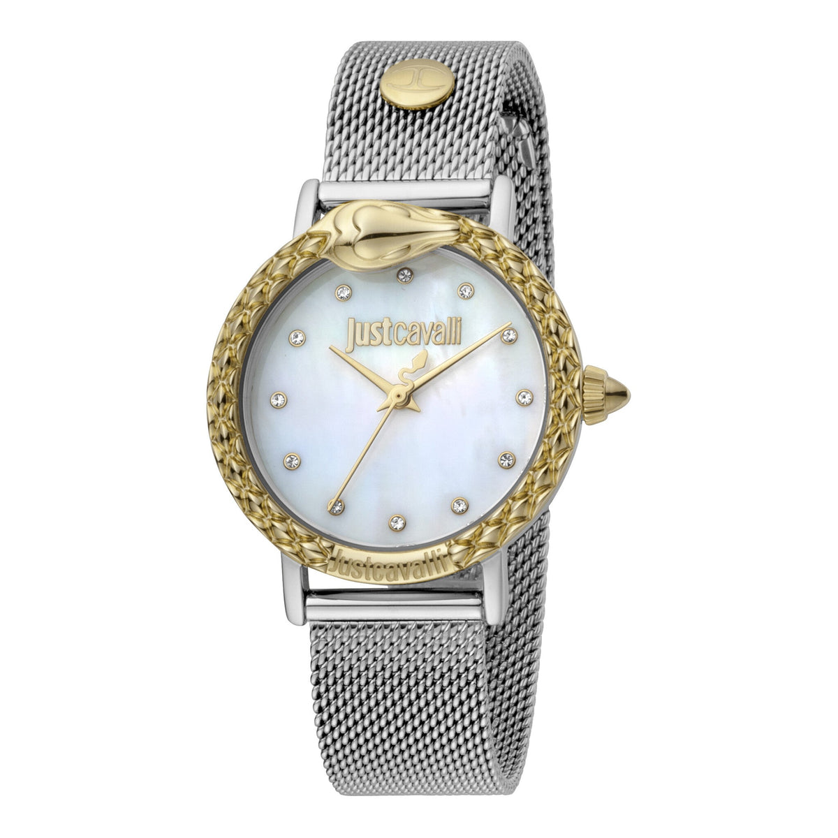 JUST CAVALLI Women's Watch with Silver Stainless Steel Case and Silver Stainless Steel Band