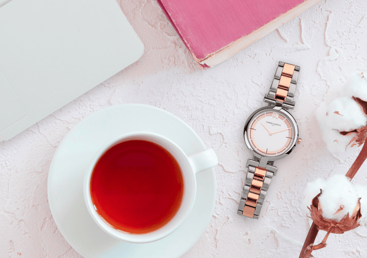 two-tone rose gold wristwatch