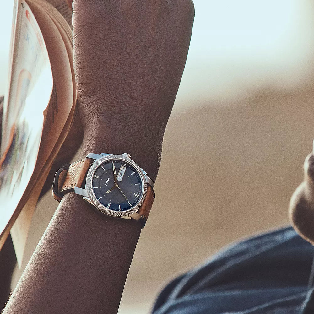 FOSSIL FS5920 TIMEKEEPER - ELEGANT BLUE DIAL & LEATHER STRAP MEN'S WATCH-i-Watch-5