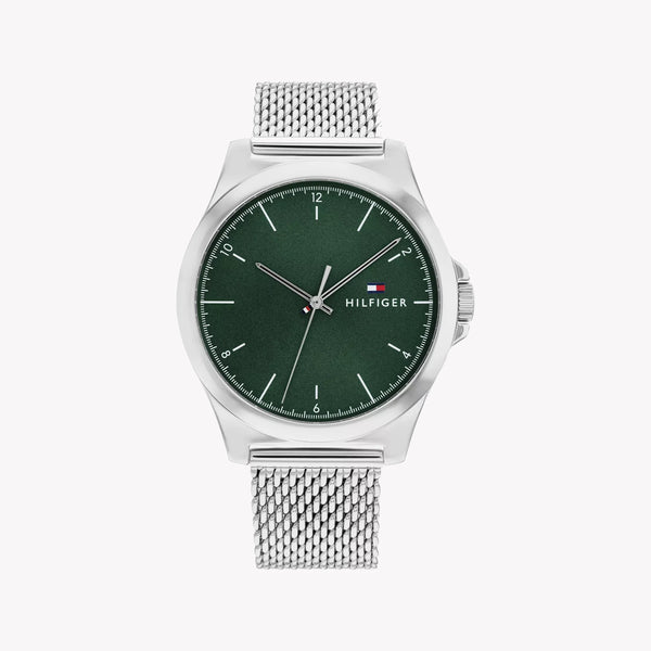 Tommy Hilfiger Men's Silver Watch, Green Dial | 1685492 by i-watch
