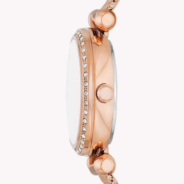 Fossil Women's Rose Gold Mesh Watch, White Dial | Bq3897 by i-watch