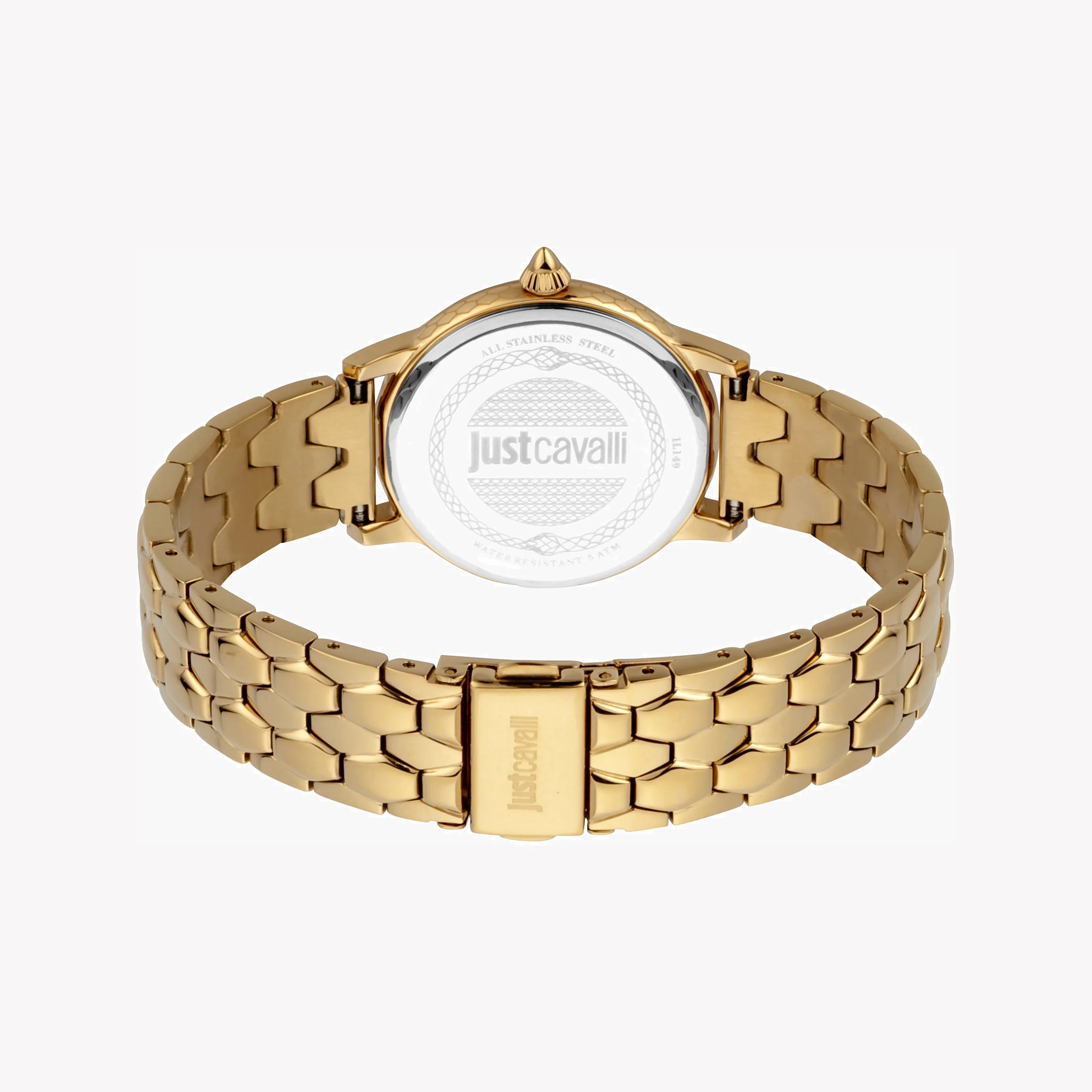 JUST CAVALLI Women's Watch with Gold Stainless Steel Case and Gold Stainless Steel Band