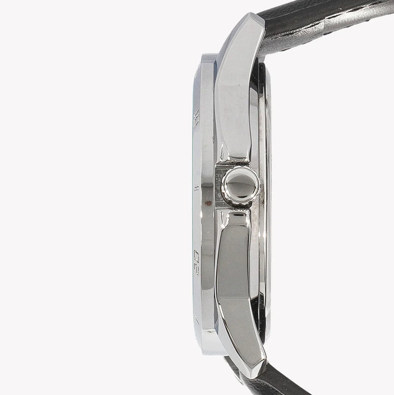 Timeless Elegance Men's Silver Watch, Black Leather | Mtp-V004l-1budf by i-watch