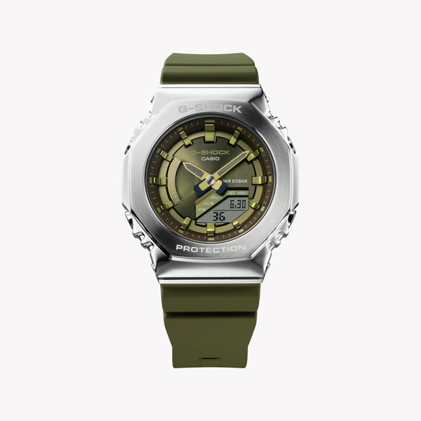 Casio G-Shock Men's Silver & Green Watch, Resin & Steel | Gm-S2100-3aer by i-watch