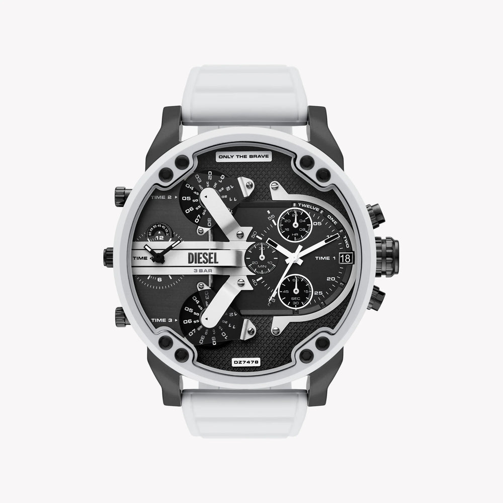 Diesel Men's Black Stainless Steel Watch, White Band | Dz7478 by i-watch