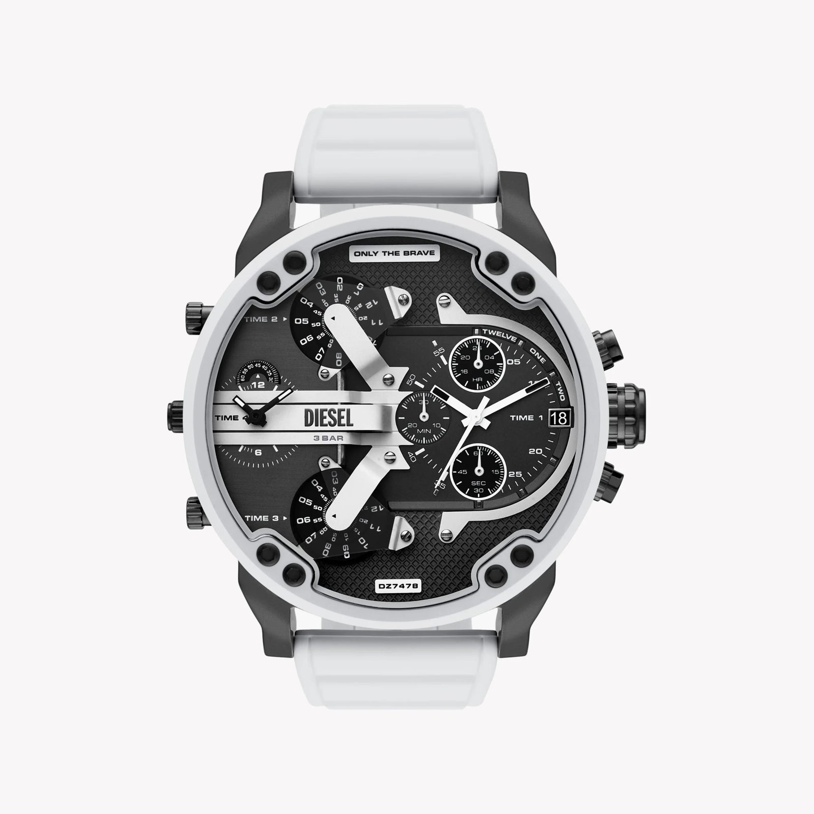Diesel Men's Black Stainless Steel Watch, White Band | Dz7478 by i-watch