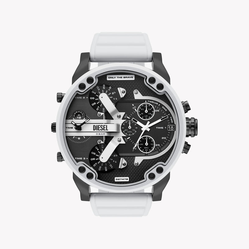Diesel Men's Black Stainless Steel Watch, White Band | Dz7478 by i-watch