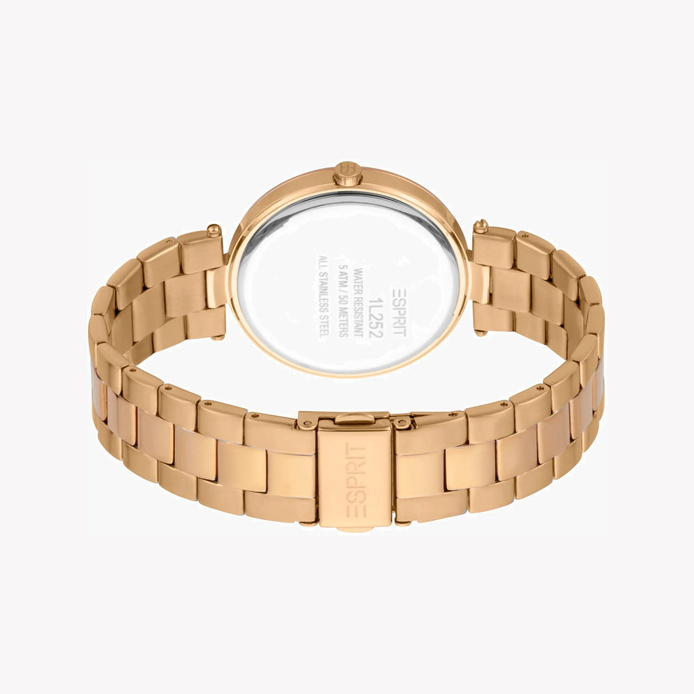 Esprit Women's Rose Gold Stainless Steel Watch, Silver Dial | Es1l123m0055 by i-watch