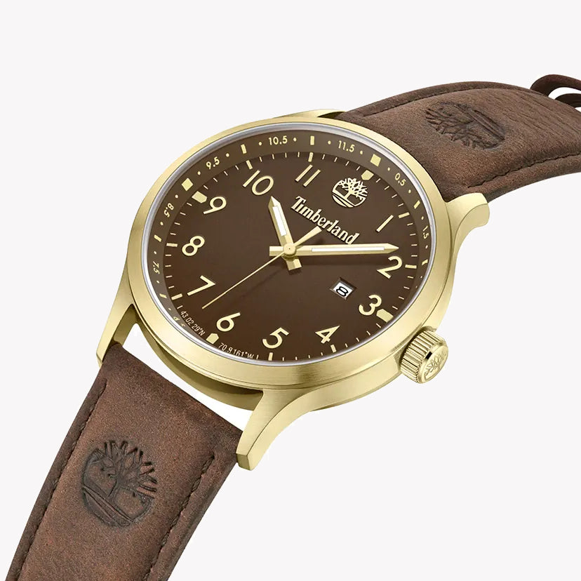 TIMBERLAND TDWGB0010104 - BOLD ADVENTURE MEN'S WATCH WITH GOLD STAINLESS STEEL AND BROWN LEATHER BAND-i-Watch-3