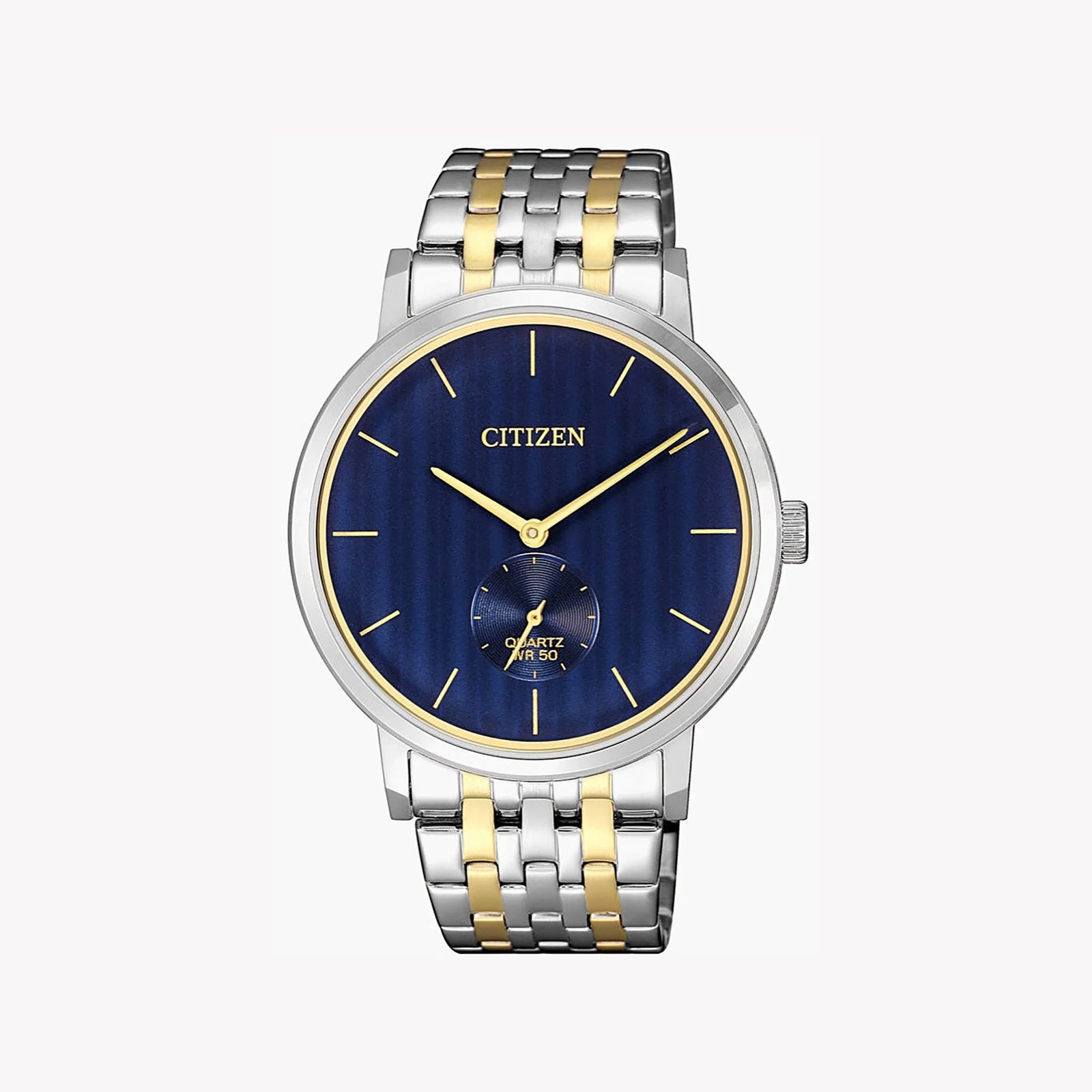 Citizen Men's Silver & Gold Watch, Blue Dial | Be9174-55l by i-watch