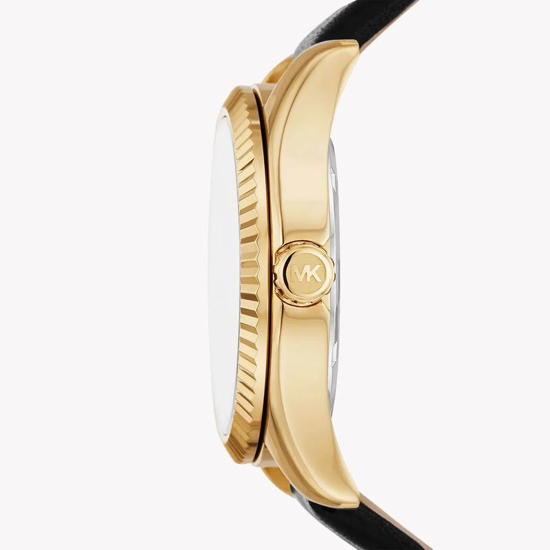 Michael Kors Men's Gold Watch, Black Leather | Mk4748 by i-watch