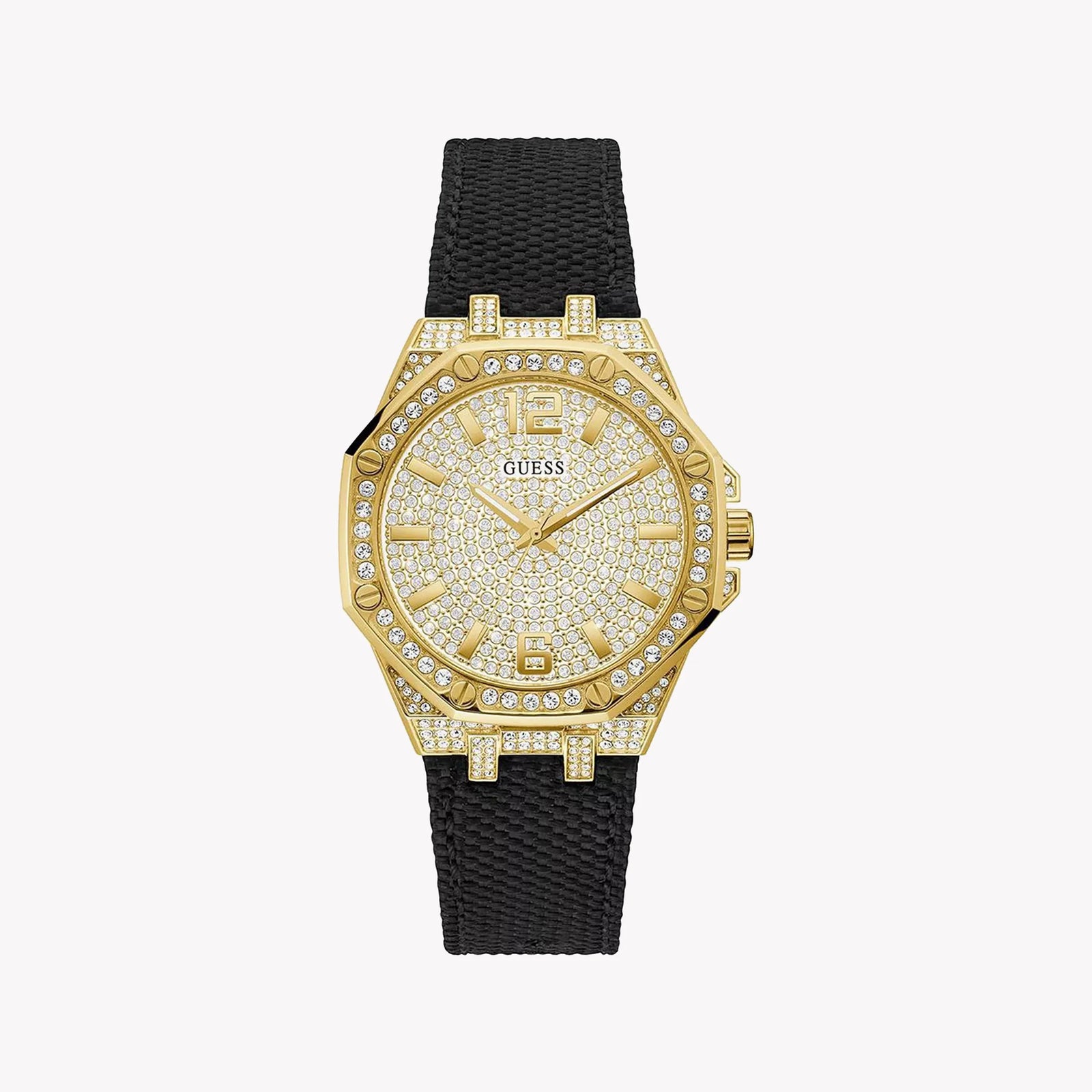 Guess Women's Gold Stainless Steel Watch, Black Fabric | Gw0408l2 by i-watch