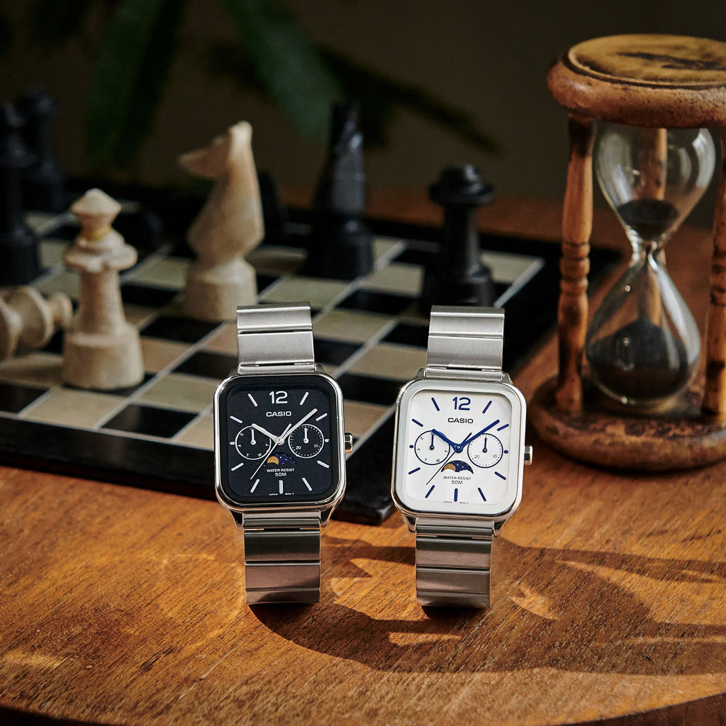 CASIO MTP-M305D-1AVDF - SPORTY STYLISH TIMEPIECE FOR MEN - BLACK DIAL, STAINLESS STEEL BAND-i-Watch-2