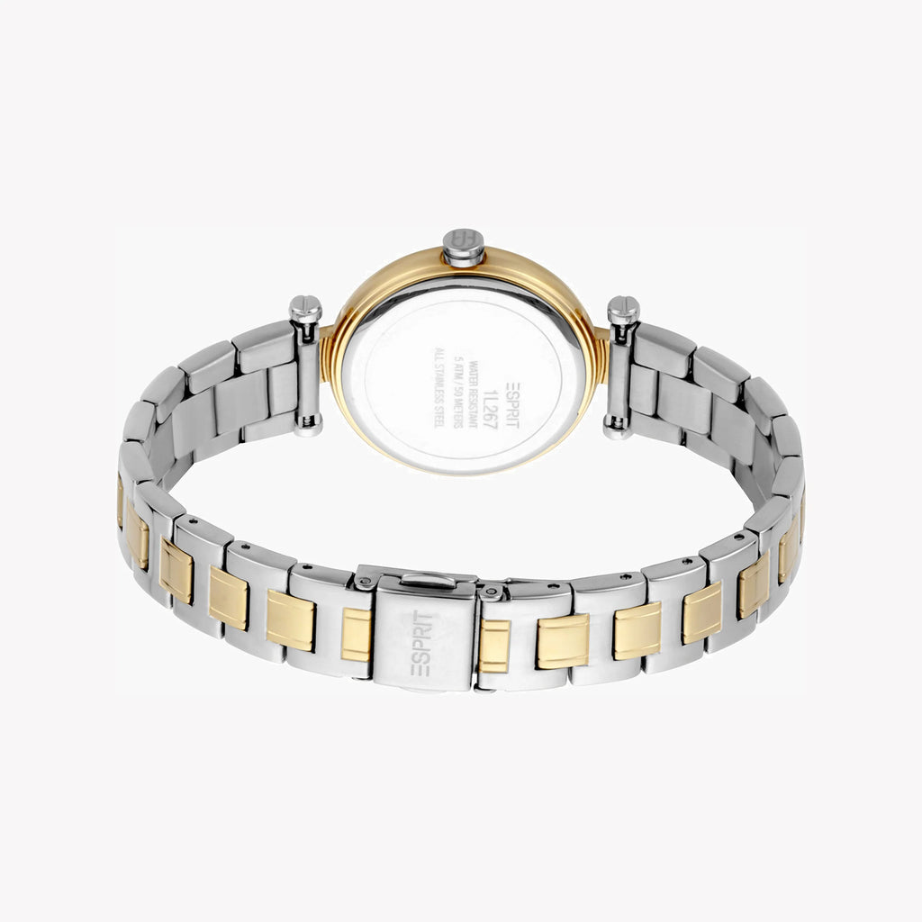 ESPRIT Women's Watch with Silver Stainless Steel Case and Silver & Gold Stainless Steel Band-i-Watch-4