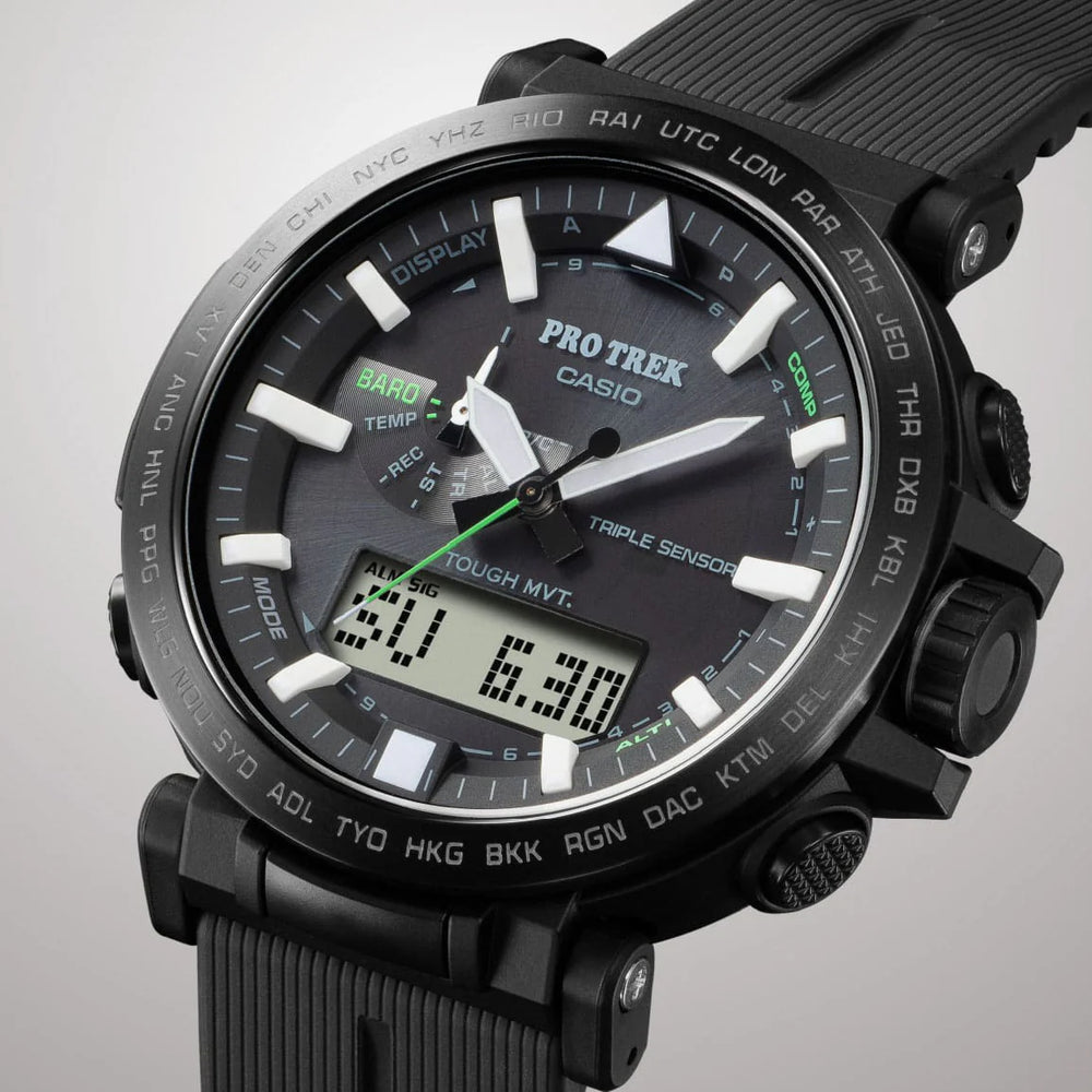 Casio Men's Stainless Steel & Resin Watch, Black | Prw-6621y-1er by i-watch