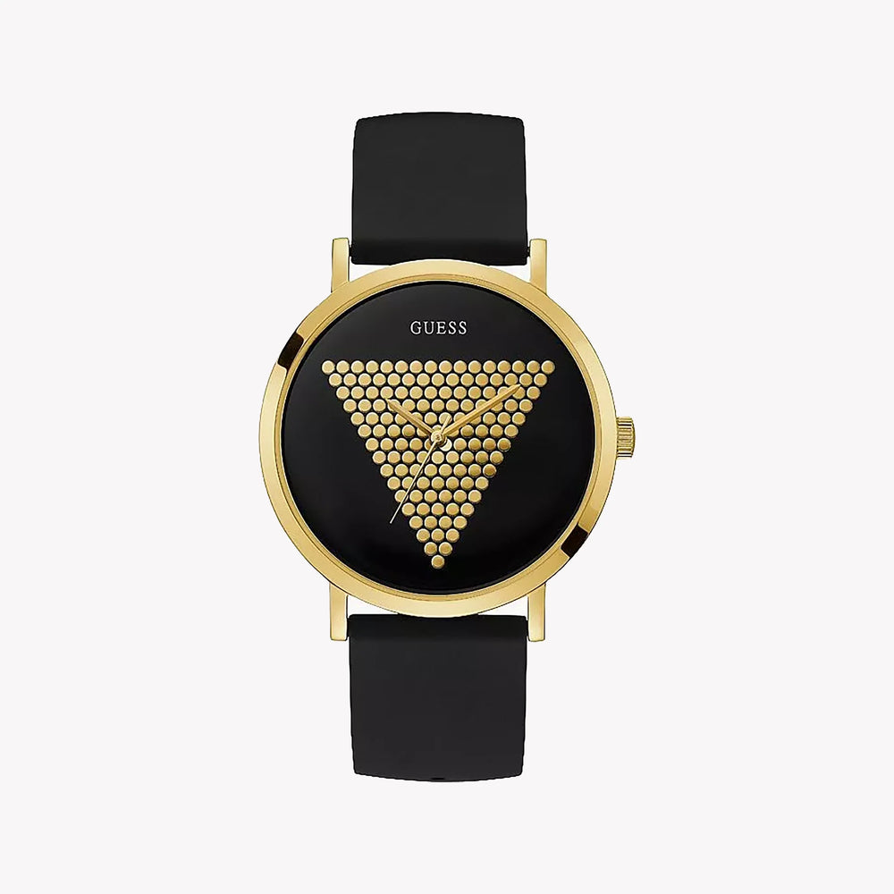 Guess Women's Gold Watch, Black Silicone Band | W1161g1 by i-watch