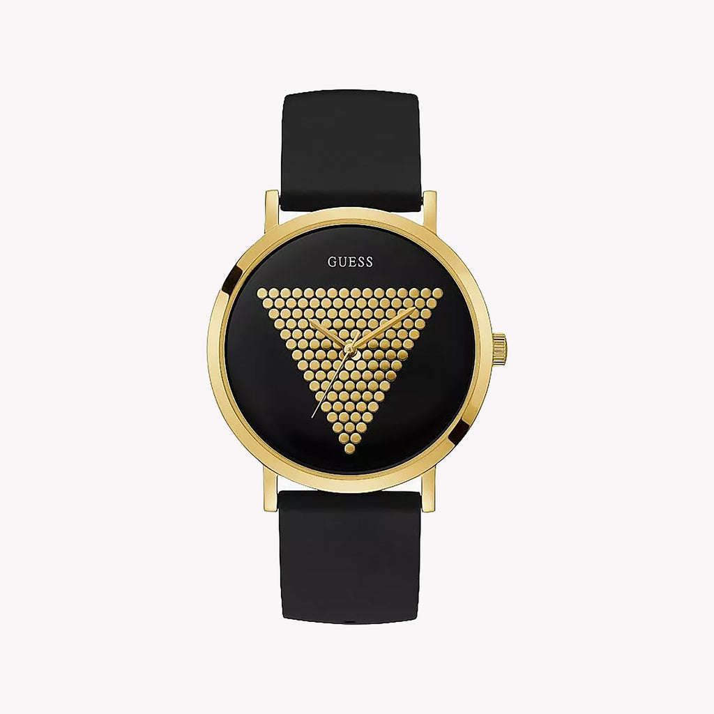 GUESS W1161G1 BOLD ELEGANCE - GOLD STAINLESS STEEL & BLACK SILICONE WOMEN'S WATCH