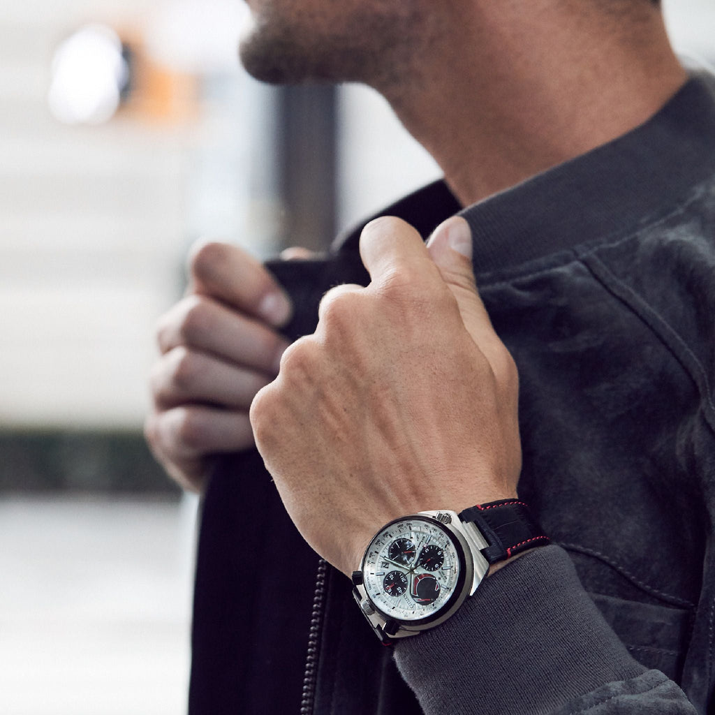 CITIZEN AV0071-03A BOLD PERFORMANCE - Men's Chronograph with Sleek White Dial & Leather Band-i-Watch-4