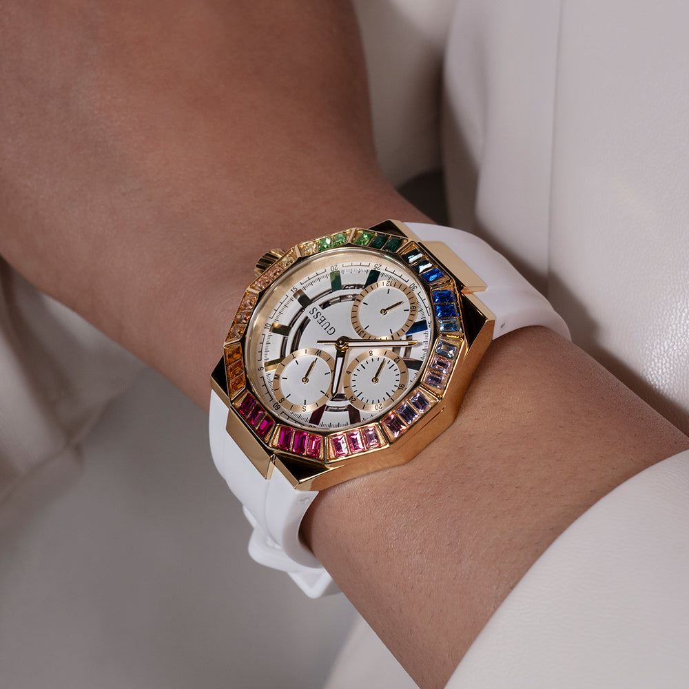 GUESS GW0779L1 CHIC ALLURE - MODERN ELEGANCE WITH GOLD & WHITE SILICONE WOMEN'S WATCH-i-Watch-5