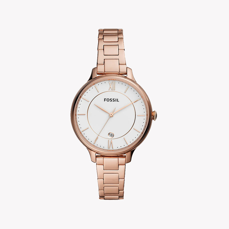 Fossil Women's Rose Gold Watch, White Dial | Es4874 by i-watch