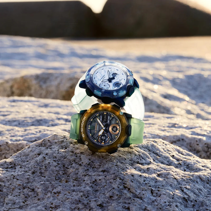 Casio G-Shock Ga-2000hc-3adr Adventure Fusion - Men's Rose Gold & Green Resin Watch by i-watch