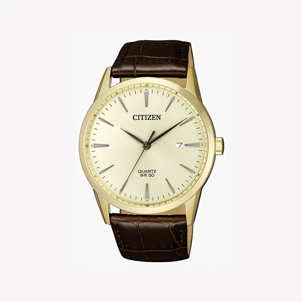 Citizen Bi5002-14a Classic Elegance - Mens Light Gold Timepiece With Beige Dial & Brown Leather Band by i-watch