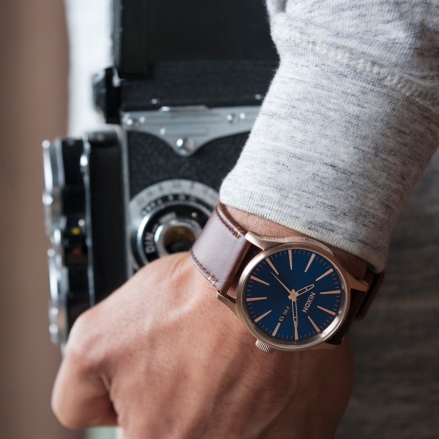 NIXON A105-1524 RUGGED ELEGANCE - MENS TIMEPIECE WITH BLUE DIAL & BROWN STAINLESS STEEL-i-Watch-4