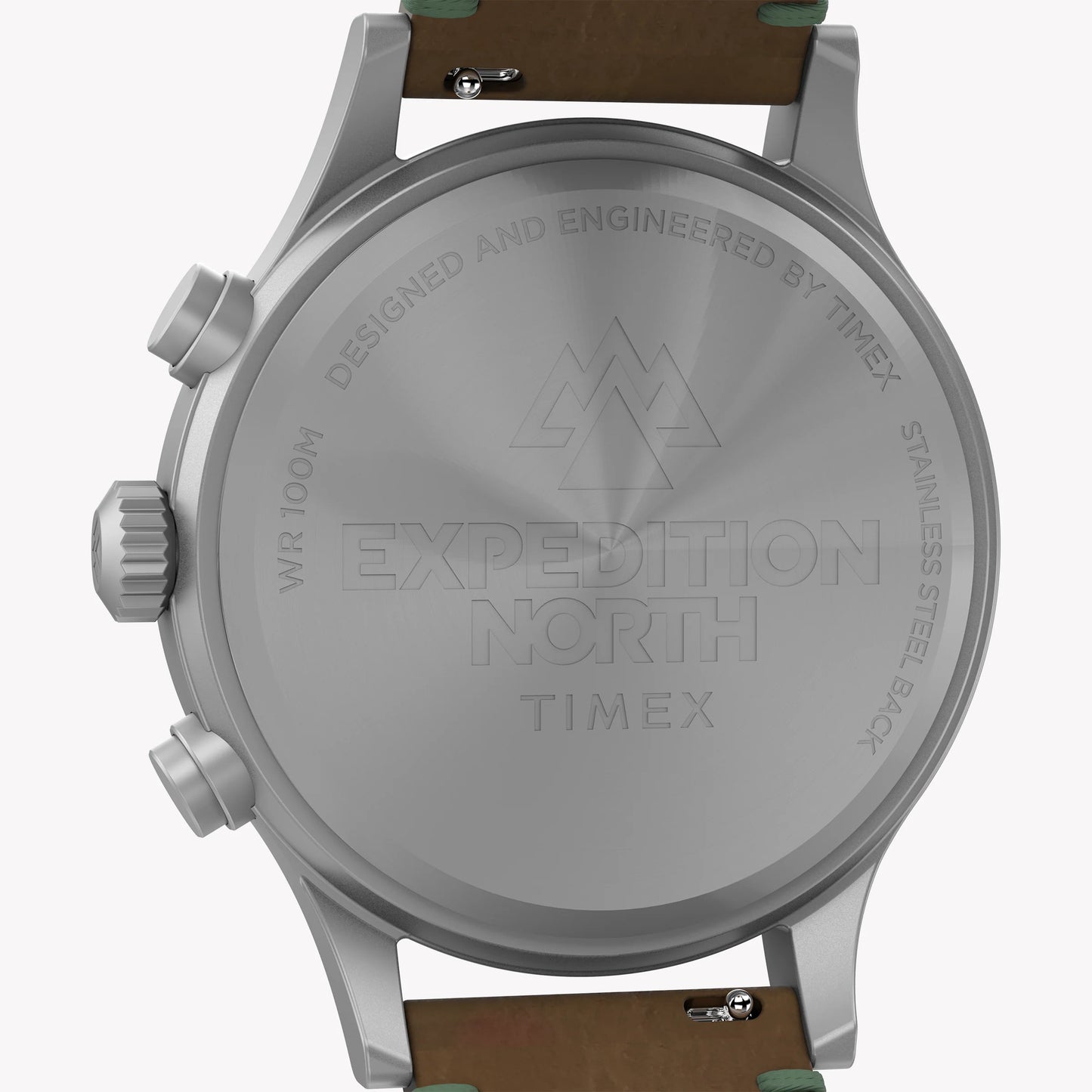 Timex Expedition North® Sierra Chrono 42mm LLB IP Steel Case Green Dial Tan Eco-friendly Vegan Leather Str TW2W16400 Men's Watch