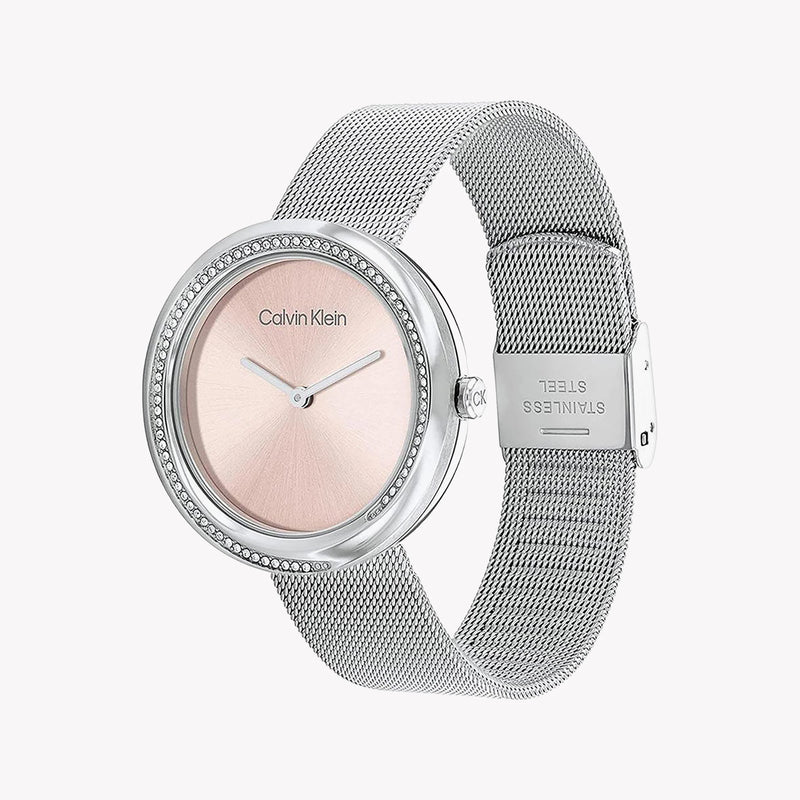 Calvin Klein Women's Silver Watch, Rose Gold Dial | 25200149 by i-watch