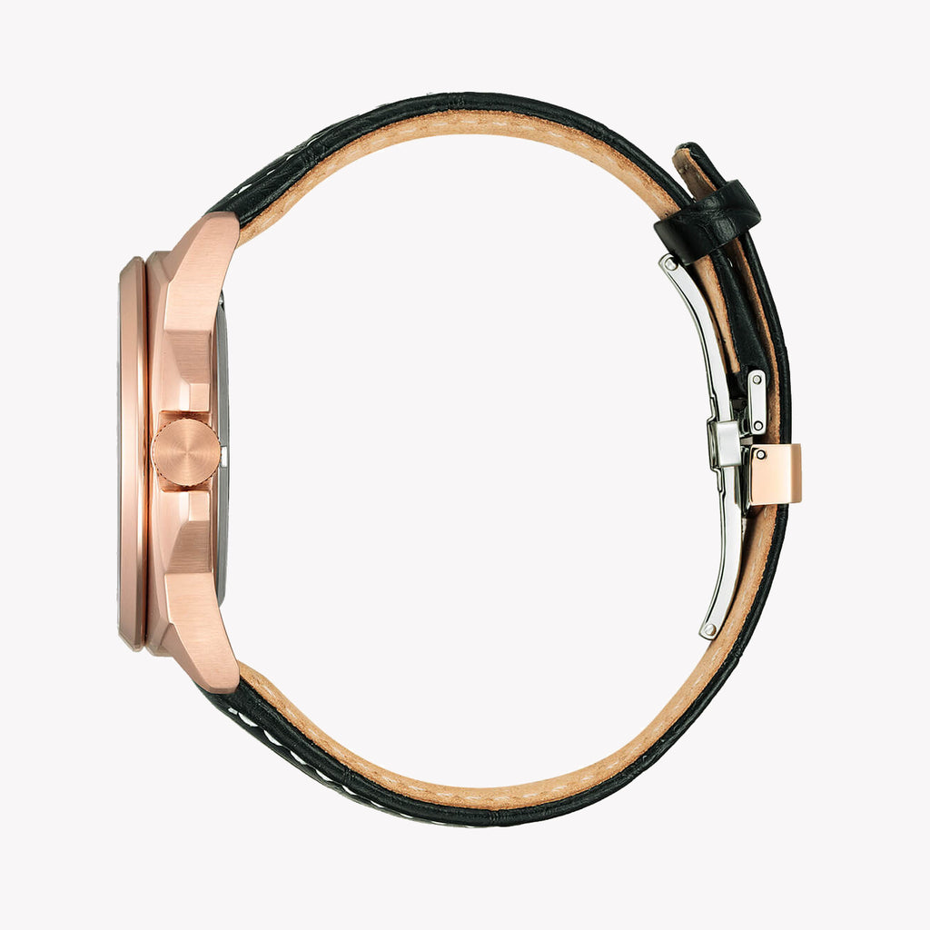 CITIZEN AW1723-02E BOLD ELEGANCE - ROSE GOLD & BLACK LEATHER TIMEPIECE for the Modern Man-i-Watch-6