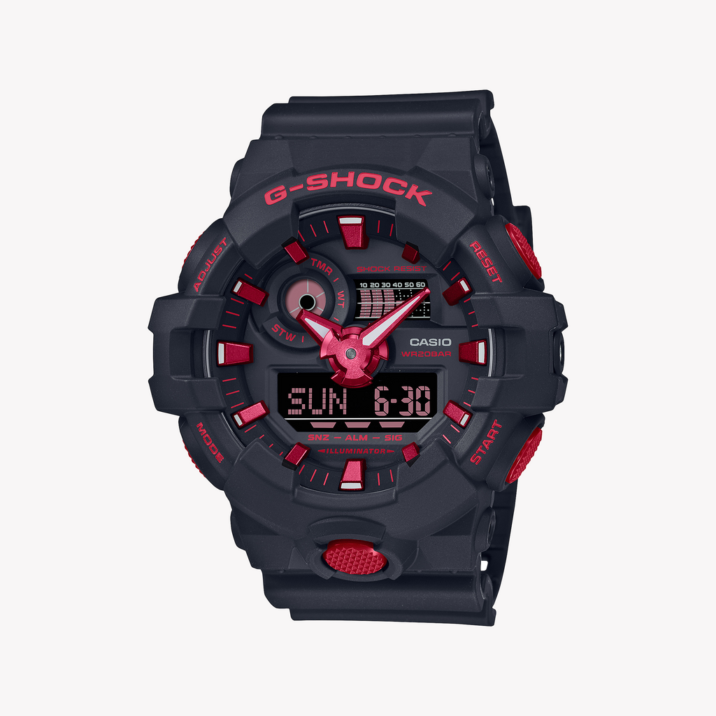 CASIO G-SHOCK GA-700BNR-1ADR BOLD BLACK - MEN'S RUGGED STYLE & FUNCTIONALITY