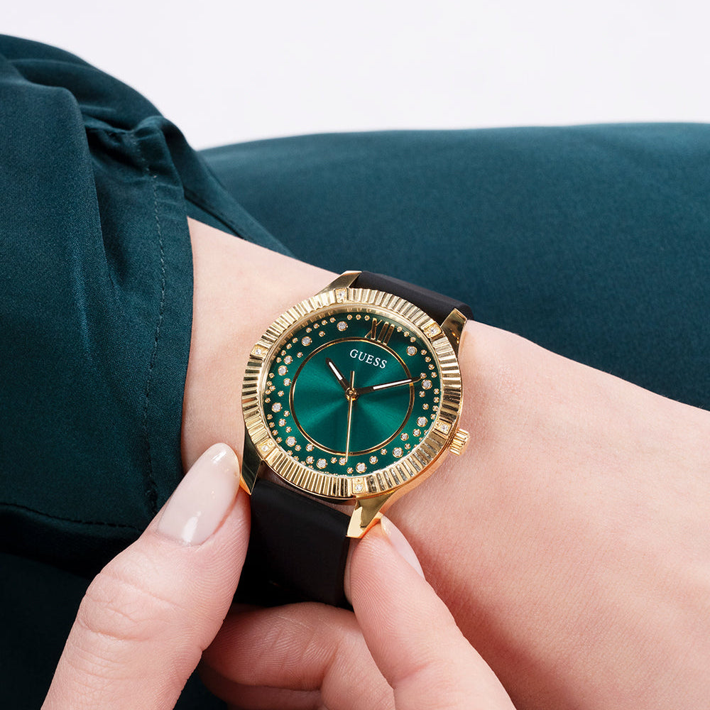 GUESS GW0766L3 - VIBRANT ELEGANCE COMPACT TIMEPIECE for Women with Green Dial & Gold Case-i-Watch-5