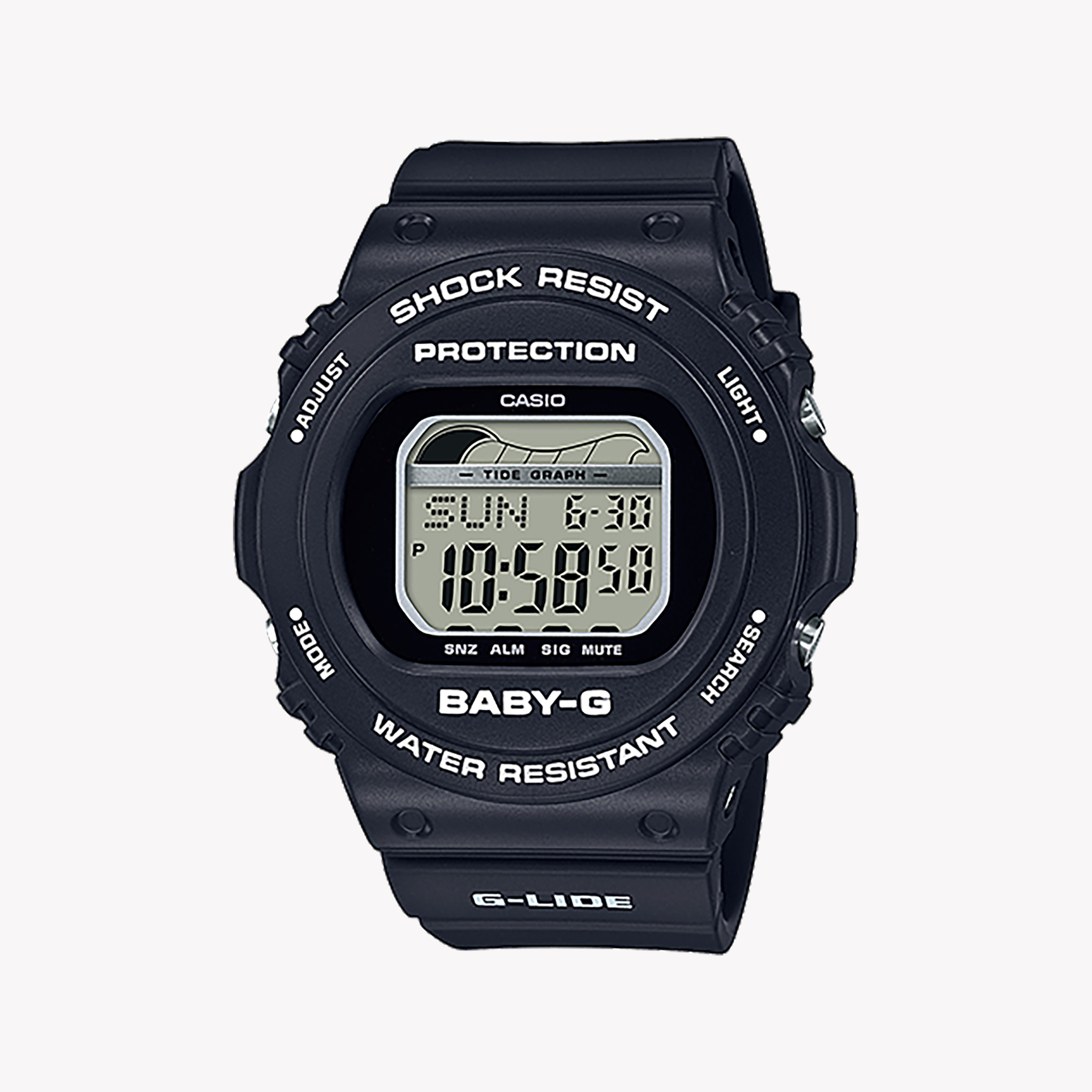 CASIO BABY-G BLX-570-1DR - BOLD ADVENTURER UNISEX WATCH WITH BLACK RESIN BAND & DIGITAL DIAL