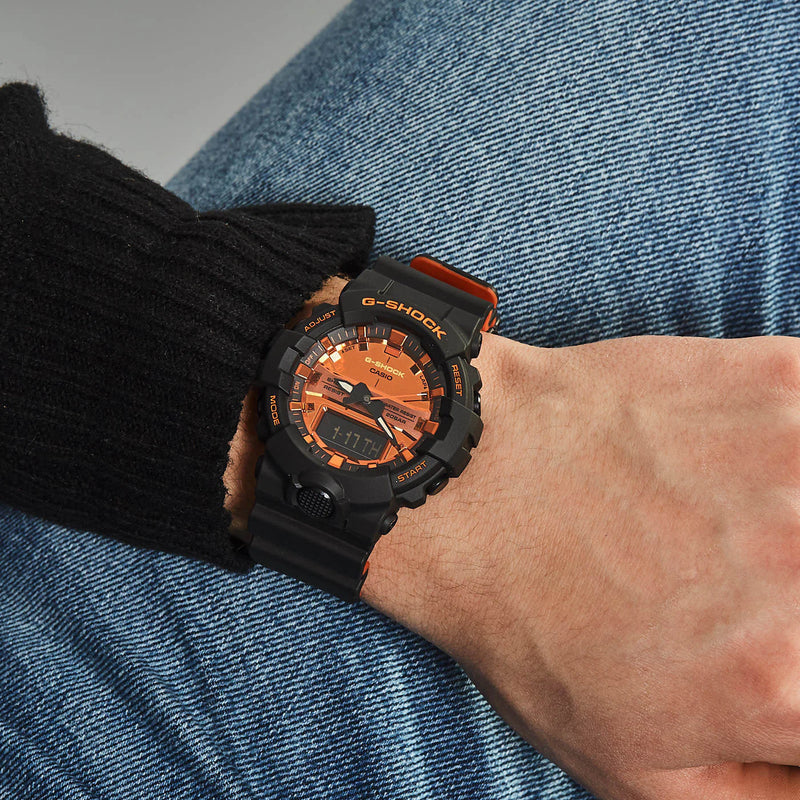 G-Shock Men's Black/Red Resin Watch, Resin Case | Ga-800br-1adr by i-watch
