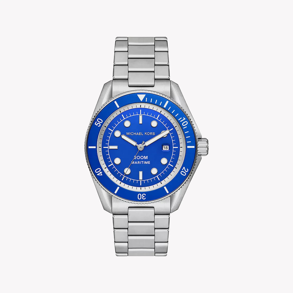 Michael Kors Men's Silver Watch, Blue Dial | Mk9160 by i-watch
