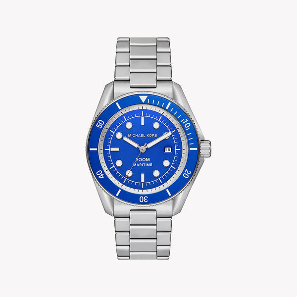 Michael Kors Men's Silver Watch, Blue Dial | Mk9160 by i-watch