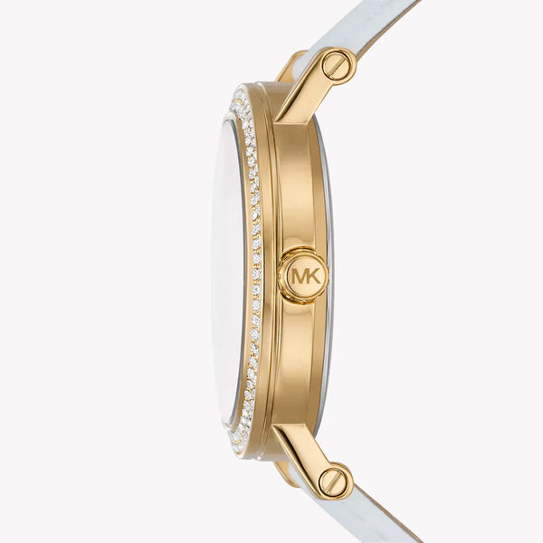 Michael Kors Women's Gold Watch, White Leather | Mk2985 by i-watch