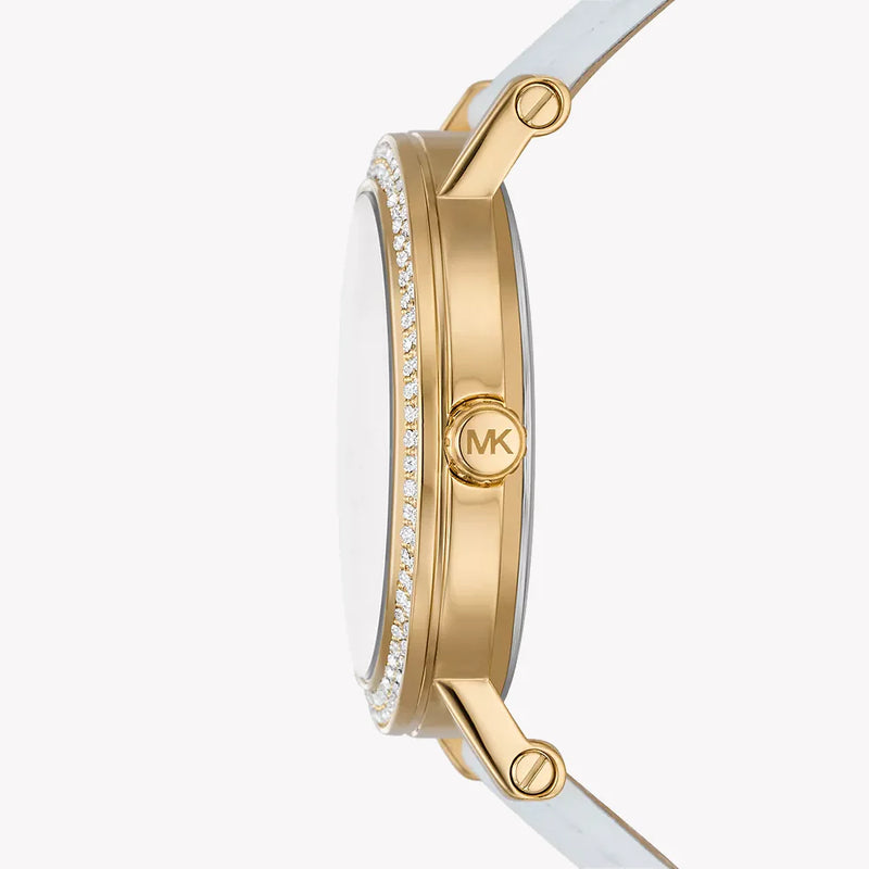 Michael Kors Women's Gold Watch, White Leather | Mk2985 by i-watch